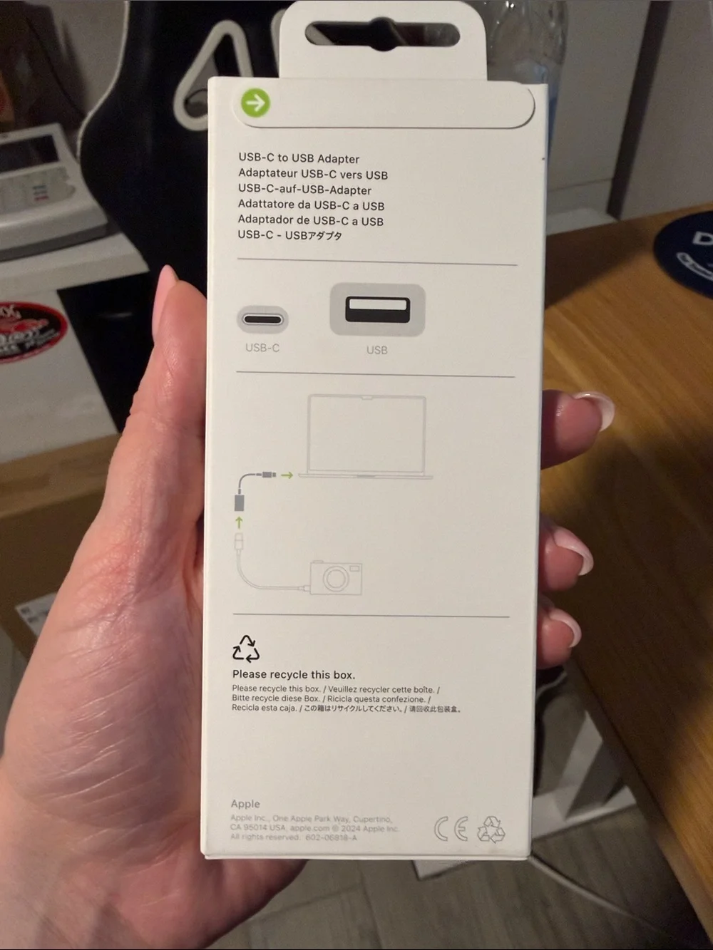 Apple USB-C to USB Adapter in White - Genuine Apple Accessory